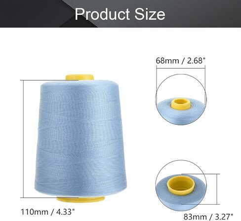 Othmro 1Pcs Polyester Sewing Thread 402 Serger Machine Thread 8000 Yards Each Spools Embroidery Thread Connecting Serger Thread for DIY Sewing Machine and Hand Repair Works Light Blue 307 in Kuwait