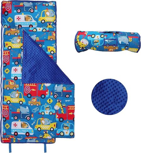 Kids Sleeping Bag Nap Mat with Removable Pillow and Blanket,Extra Thick Large 2 in 1 Slumber Bags for Boys Girls,Toddler Nap Mat for Preschool Daycare Travel Camping in Saudi Arabia