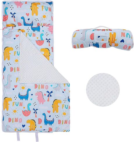 Kids Sleeping Bag Nap Mat with Removable Pillow and Blanket,Extra Thick Large 2 in 1 Slumber Bags for Boys Girls,Toddler Nap Mat for Preschool Daycare Travel Camping in Saudi Arabia