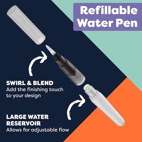 DiYiMi Colorful Art Co. Brush Pens - 20 Piece Watercolor Pen Set w/Premium Brush Tip – Vibrant Paint Markers for Blending, Painting, Coloring, Lettering, Calligraphy, Arts and Crafts in Kuwait