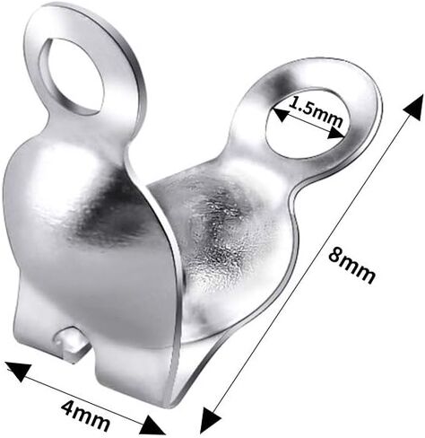 نيوب متداخلة 1400 قطعة من اغطية عقدة اطراف الخرز المعدنية المفتوحة، اغطية طرفية من صدف الحديد لتصنع المجوهرات والحرف اليدوية (ذهبي وفضي) in Kuwait