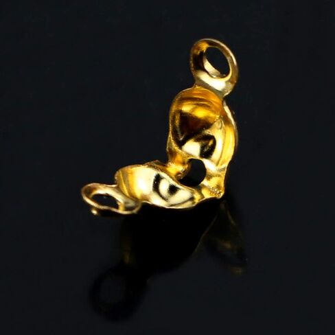 نيوب متداخلة 1400 قطعة من اغطية عقدة اطراف الخرز المعدنية المفتوحة، اغطية طرفية من صدف الحديد لتصنع المجوهرات والحرف اليدوية (ذهبي وفضي) in Kuwait