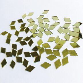 200 Pcs Mini Diamond Shape Mirror Mosaic Tiles for Craft Work, Disco Ball Mirror, Home Decor (Silver)