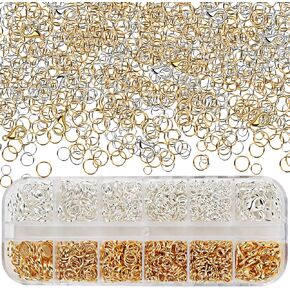 Jump Rings, YGDZ 1160pcs Jewelry Jump Rings with 40pcs Lobster Claw Clasps, Gold and Silver Open Jump Rings 4mm 5mm 6mm 8mm 10mm, Necklace Repair Jewelry Making Supplies in Saudi Arabia