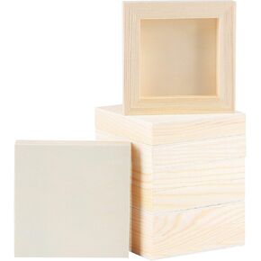 ADXCO 8 Pack Wood Panels 12 x 12 Inch Unfinished Wood Canvas Wooden Panel Boards for Painting, Pouring, Arts Use with Oils, Acrylics