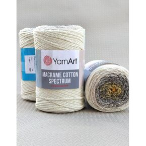 Yarn Art Macrame Cotton Spectrum Macrame Cord Harmonious Colors, Unique Macrame Crafts 8.80 Oz, 246.06 Yds 80% Cotton Macrame Rope Multicolor Macrame, Colorful Macrame Yarn Weight Worsted (1301)