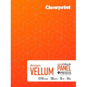 Clearprint Vellum Field Book with Ink Block Panel, 6x8 Inches, 1000H 100% Cotton, 16lb., 60 GSM, 50 Translucent White Sheets, 1 Each (CVB68P2) in Saudi Arabia