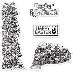 Gnomes Clear Stamps for Card Making, Happy Easter Eggs Words Gnomes Truck Clear Rubber Stamps for Holiday Card Making Decoration DIY Scrapbooking Transparent Album Decor Paper Craft