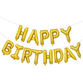 Beige Happy Birthday Balloons Banner,16 Inch Mylar Foil Letters Sign,Reusable Balloons for Women, Men, Boys & Girls Birthday Decorations Party Supplies in Saudi Arabia