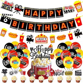 زينة حفلات اعياد الميلاد بنمط فيلم «Happy Birthday» من اللاتكس، بالونات من الفويل واللاتكس لتزيين الكيك والكب كيك ولوازم الحفلات بطابع فيلم سينما in Kuwait