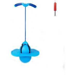 BoterLun Pogo Ball with Handle, Pogo Stcik Pogo Jumper Toy for Kids Over Ages 6 and Adults with Pump and Strong Grip Deck to Exercise (Blue)