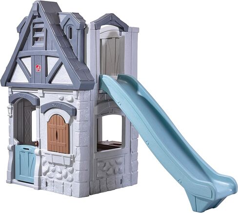Step2 Enchanting Adventures 2-Story Kids Playhouse – Play Set with Elevated Children’s Playhouse, Slide, and Kitchenette Large Backyard in Saudi Arabia