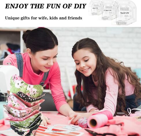 Bowl Cozy Pattern Template Cutting Ruler Set with Rotary Cutter and User Manual,Acrylic Stencils for DIY Arts Crafts Quilting Supplies,Quilting Rulers and Templates for Sewing（3 Sets of 6 Sizes） in Saudi Arabia