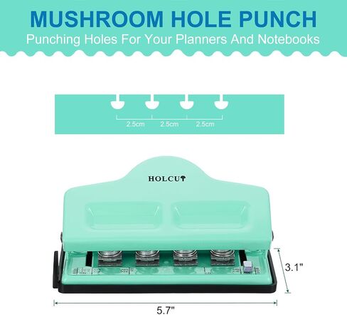PATIKIL Mushroom Discbound Hole Punch, 4 Holes Discbound Hole Puncher for Disc Bound Planner, Punch Up to 5 Papers(Pink) in Saudi Arabia