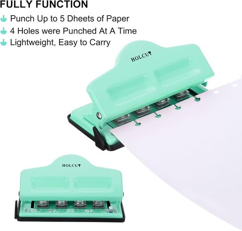 PATIKIL Mushroom Discbound Hole Punch, 4 Holes Discbound Hole Puncher for Disc Bound Planner, Punch Up to 5 Papers(Pink) in Saudi Arabia