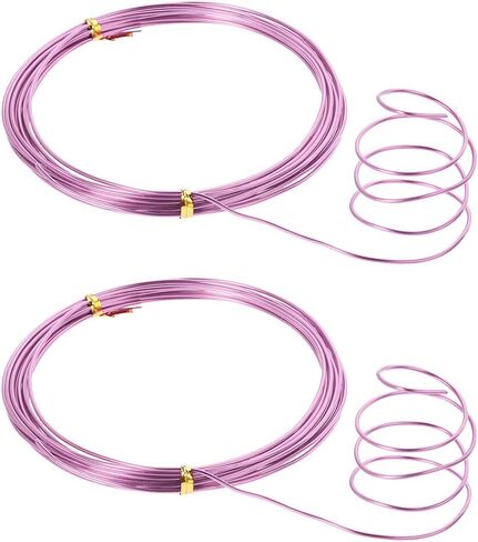 uxcell Aluminum Wire 16 Ft 1.5mm Dia. Flexible Metal Wire Pink for DIY Arts Crafts 2 Pcs in Saudi Arabia