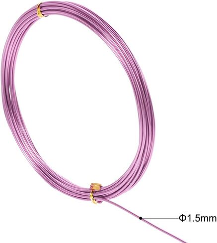 uxcell Aluminum Wire 16 Ft 1.5mm Dia. Flexible Metal Wire Pink for DIY Arts Crafts 2 Pcs in Saudi Arabia
