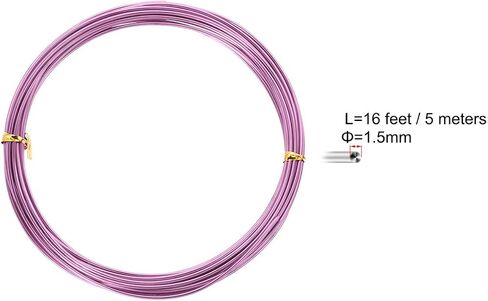 uxcell Aluminum Wire 16 Ft 1.5mm Dia. Flexible Metal Wire Pink for DIY Arts Crafts 2 Pcs in Saudi Arabia