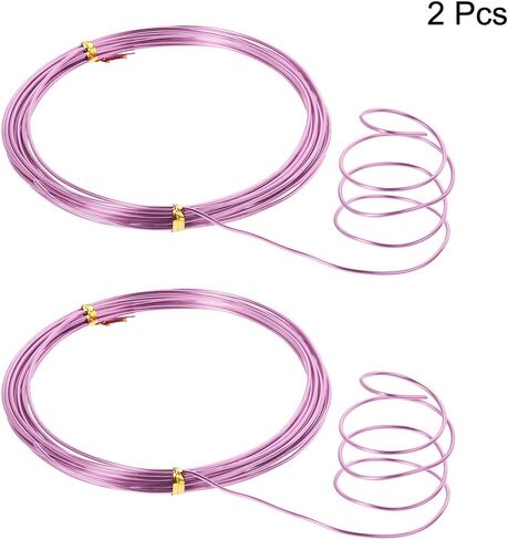 uxcell Aluminum Wire 16 Ft 1.5mm Dia. Flexible Metal Wire Pink for DIY Arts Crafts 2 Pcs in Saudi Arabia