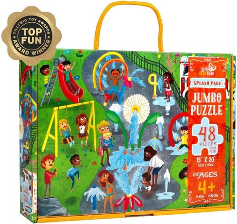 Upbounders Little Likes Kids - Splash Park Jumbo Puzzle, 48 Pieces, Beginner Jigsaw Floor Puzzle with Multicultural Family Children Preschoolers at Play, Age 4-8 in Saudi Arabia