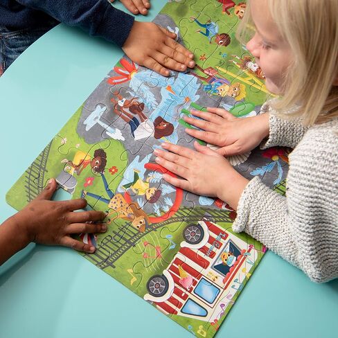 Upbounders Little Likes Kids - Splash Park Jumbo Puzzle, 48 Pieces, Beginner Jigsaw Floor Puzzle with Multicultural Family Children Preschoolers at Play, Age 4-8 in Saudi Arabia