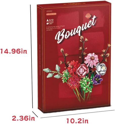 VONTER DIY Flower Bouquet Building Kit, A Unique Flower Bouquet Stacking Blocks Gifts and Creative Project for Adults and Teens, New 2021 (999Pcs, Green) in Saudi Arabia