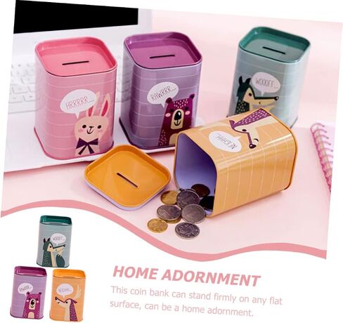 SAFIGLE 3pcs Student Savings Tin Can Animal Decor Metal Coins Baby Keepsake Save Spend Share Bank for Kids Coin Storage Jar Cartoon Money Box Children Saving Pot Change Container Coin Bank in Saudi Arabia