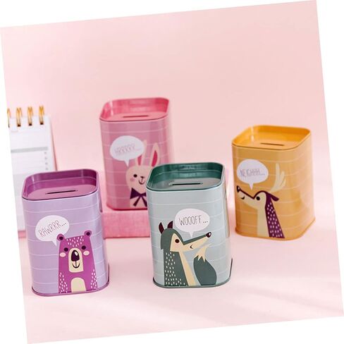 SAFIGLE 3pcs Student Savings Tin Can Animal Decor Metal Coins Baby Keepsake Save Spend Share Bank for Kids Coin Storage Jar Cartoon Money Box Children Saving Pot Change Container Coin Bank in Saudi Arabia