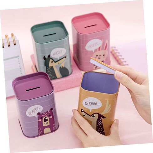 SAFIGLE 3pcs Student Savings Tin Can Animal Decor Metal Coins Baby Keepsake Save Spend Share Bank for Kids Coin Storage Jar Cartoon Money Box Children Saving Pot Change Container Coin Bank in Saudi Arabia