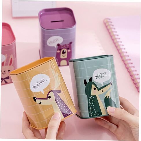 SAFIGLE 3pcs Student Savings Tin Can Animal Decor Metal Coins Baby Keepsake Save Spend Share Bank for Kids Coin Storage Jar Cartoon Money Box Children Saving Pot Change Container Coin Bank in Saudi Arabia