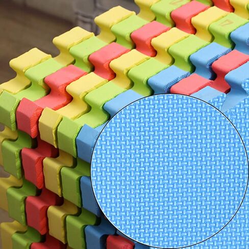 Nicunom 16 Tiles Kid's Puzzle Play Mat, Foam Mats Solid Foam Floor Mats, EVA Interlocking Puzzle Exercise Mats for Kids Children, 12" x12" in Saudi Arabia