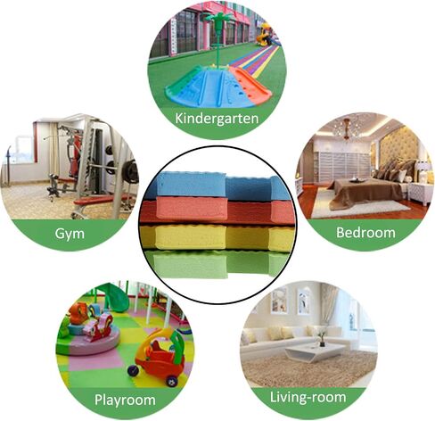 Nicunom 16 Tiles Kid's Puzzle Play Mat, Foam Mats Solid Foam Floor Mats, EVA Interlocking Puzzle Exercise Mats for Kids Children, 12" x12" in Saudi Arabia