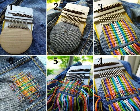Small Loom Speedweve Type Weave Tool,darning Loom Quickly Mini Mending Convenient Darning Loom for Mending Jeans Socks Clothes Loom Machine Makes Beautiful Stitching Diy Weaving Arts (14 Hooks) in Kuwait