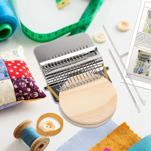 Small Loom Speedweve Type Weave Tool,darning Loom Quickly Mini Mending Convenient Darning Loom for Mending Jeans Socks Clothes Loom Machine Makes Beautiful Stitching Diy Weaving Arts (14 Hooks) in Kuwait