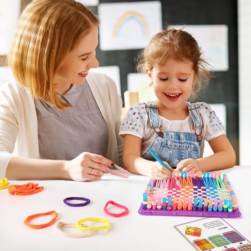 Weaving Loom for Kids - Arts and Crafts for Girls Ages 6-8-12 Potholder Loops Toys for Girls and Adults - Knitting Loom Set Pot Holder Weaving Kits and Birthday Gifts for 7 9 10 11 Years Old and UP in Saudi Arabia