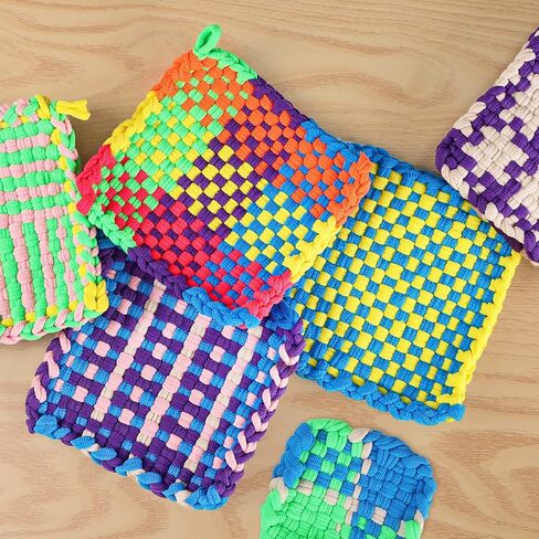 Weaving Loom for Kids - Arts and Crafts for Girls Ages 6-8-12 Potholder Loops Toys for Girls and Adults - Knitting Loom Set Pot Holder Weaving Kits and Birthday Gifts for 7 9 10 11 Years Old and UP in Saudi Arabia