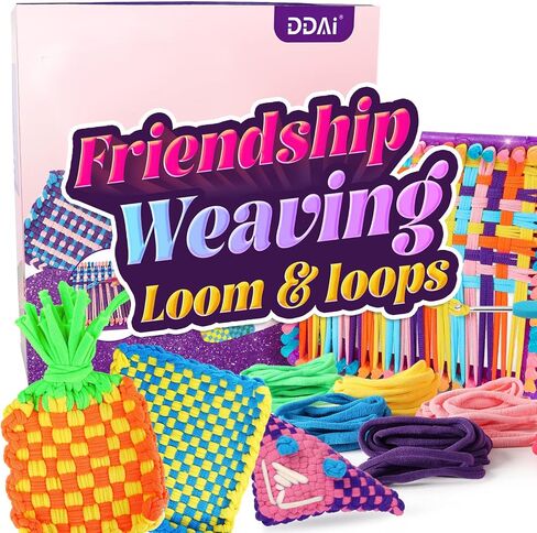 Weaving Loom for Kids - Arts and Crafts for Girls Ages 6-8-12 Potholder Loops Toys for Girls and Adults - Knitting Loom Set Pot Holder Weaving Kits and Birthday Gifts for 7 9 10 11 Years Old and UP in Saudi Arabia