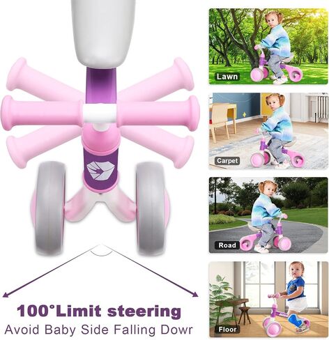 AyeKu Baby Balance Bike for 1 Year Old Boys Girls 12-24 Month Toddler Balance Bike, 4 Wheels Toddler First Bike, First Birthday Gifts in Kuwait