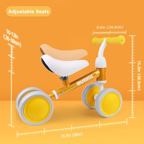 AyeKu Baby Balance Bike for 1 Year Old Boys Girls 12-24 Month Toddler Balance Bike, 4 Wheels Toddler First Bike, First Birthday Gifts in Kuwait