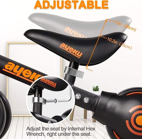 AyeKu Baby Balance Bike for 1 Year Old Boys Girls 12-24 Month Toddler Balance Bike, 4 Wheels Toddler First Bike, First Birthday Gifts in Kuwait