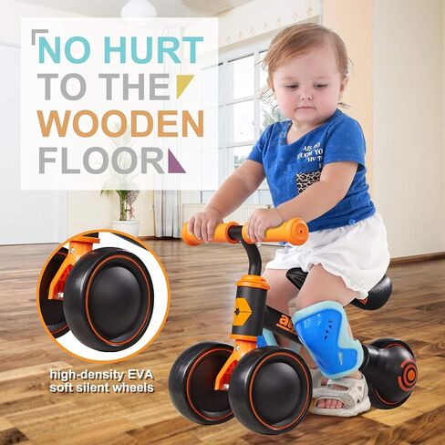 AyeKu Baby Balance Bike for 1 Year Old Boys Girls 12-24 Month Toddler Balance Bike, 4 Wheels Toddler First Bike, First Birthday Gifts in Kuwait