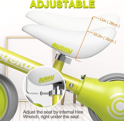 دراجة أطفال AyeKu، ألعاب لطيفة للأطفال الصغار من عمر 12 إلى 36 شهرًا، دراجة توازن للأولاد والبنات بعمر سنة واحدة لتدريب الطفل من الوقوف إلى الجري، أفضل الهدايا للأطفال في عيد ميلادهم بعمر عام واحد. in Kuwait