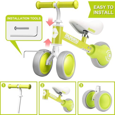 دراجة أطفال AyeKu، ألعاب لطيفة للأطفال الصغار من عمر 12 إلى 36 شهرًا، دراجة توازن للأولاد والبنات بعمر سنة واحدة لتدريب الطفل من الوقوف إلى الجري، أفضل الهدايا للأطفال في عيد ميلادهم بعمر عام واحد. in Kuwait