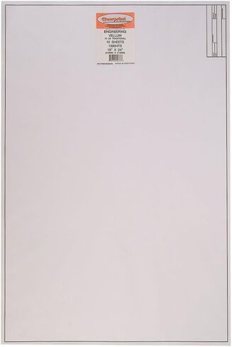 ملاءات Clearprint Vellum مع مجموعة العنوان المهندسي، 8.5 × 28 بوصة، 7.3 كجم، 60 GSM، 1000 ساعة قطن 100%، 10 ملاءات/العبوة، أبيض شفاف (10221210) in Kuwait