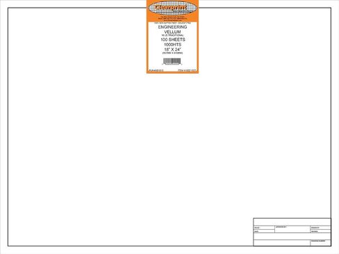 ملاءات Clearprint Vellum مع مجموعة العنوان المهندسي، 8.5 × 28 بوصة، 7.3 كجم، 60 GSM، 1000 ساعة قطن 100%، 10 ملاءات/العبوة، أبيض شفاف (10221210) in Kuwait