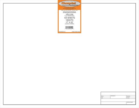 ملاءات Clearprint Vellum مع مجموعة العنوان المهندسي، 8.5 × 28 بوصة، 7.3 كجم، 60 GSM، 1000 ساعة قطن 100%، 10 ملاءات/العبوة، أبيض شفاف (10221210) in Kuwait
