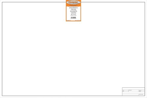 ملاءات Clearprint Vellum مع مجموعة العنوان المهندسي، 8.5 × 28 بوصة، 7.3 كجم، 60 GSM، 1000 ساعة قطن 100%، 10 ملاءات/العبوة، أبيض شفاف (10221210) in Kuwait