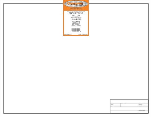 ملاءات Clearprint Vellum مع مجموعة العنوان المهندسي، 8.5 × 28 بوصة، 7.3 كجم، 60 GSM، 1000 ساعة قطن 100%، 10 ملاءات/العبوة، أبيض شفاف (10221210) in Kuwait