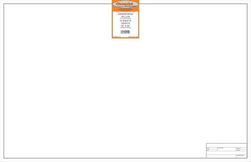 ملاءات Clearprint Vellum مع مجموعة العنوان المهندسي، 8.5 × 28 بوصة، 7.3 كجم، 60 GSM، 1000 ساعة قطن 100%، 10 ملاءات/العبوة، أبيض شفاف (10221210) in Kuwait