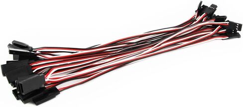 OliYin 20pcs 7.87inch 20cm 200mm Male to Female JR Plug Servo Extension Lead Wire Cable for RC Quadcopter Airplane in Saudi Arabia